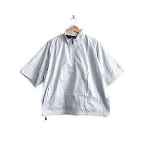 Second Skin Mens Windbreaker Jacket 1/2 Zip Short Sleeve Gray Large